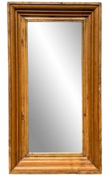 A Large Mirror In Antique Carved Pine Frame