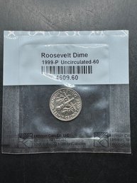 1999-P Uncirculated Roosevelt Dime In Littleton Package