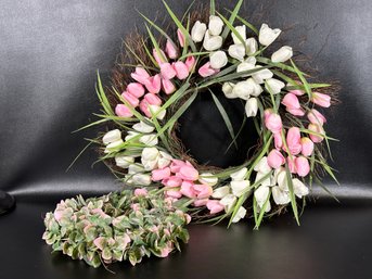 Spring & Summer Decor: A Large Tulip Wreath On A Grapevine Form & More