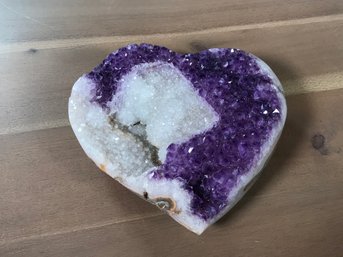 Wonderful Heart Shaped Amethyst Gem Cluster - Fantastic Large Piece - Beautiful Quality And Shape - WOW !