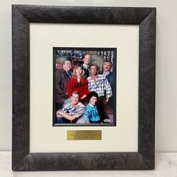 An Autographed -  Framed - Matted - Cast Of 'Cheers' Photo