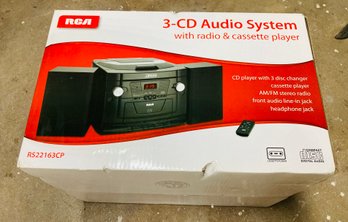 3-CD Audio System With Radio And Cassette Player, In Box