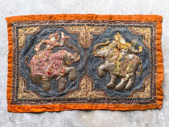 A Pair Of Antique Indian Beaded Textile Panels