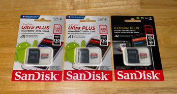 Set Of 3 Sandisk 256GB MicroSD Cards