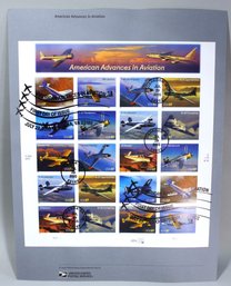 US STAMPS 1ST DAY OF ISSUE SHEET AMERICAN ADVANCES IN AVIATION JUL 29, 2005