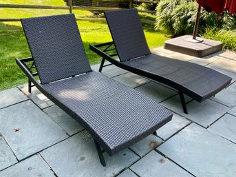 Pair Of Meadoweave Garden Chaise Loungers (Set 2 Of 2)