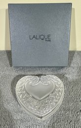 Lalique Glass Heart Two Piece Candy Bowl