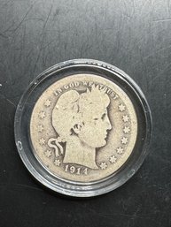 1914 Barber Silver Quarter