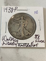 1938 P Walking Liberty Half Dollar .90 Silver 180