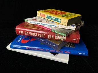 Mixed Books- The Da Vinci Code, Tai-pan, Taming Your Gremlin, How To Clean Practically Anything, ETC