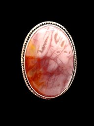 Large Vintage Sterling Silver Agate Cloak Brooch/pin