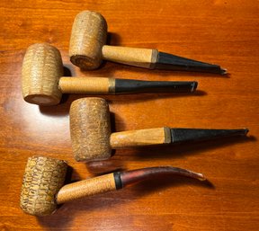 Group Of (4) Collectible Corn Cob Pipes