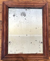 Vintage Mirror With Foxing In Wood Frame