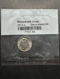 2012-D Uncirculated Roosevelt Dime In Littleton Package