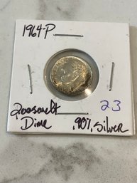 19664 P Roosevelt Dime .90 Silver 181