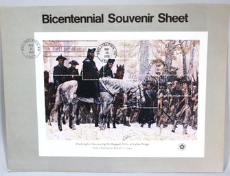 US STAMPS 1ST DAY OF ISSUE BICENTENNIAL SOUVENIR SHEET MAY 29, 1976