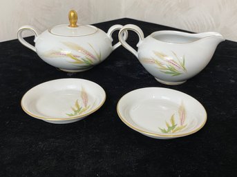 Treasure Chest Bavarian China Wheat Pattern Cream And Sugar Set