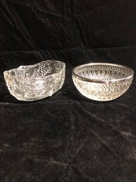 Pair Of Glass Serving Bowls