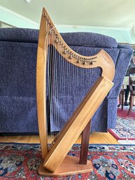 Folkcraft Harp 27- Strings,  Adjustable Stand, Good Case, Korg Chromatic Tuner CA-30, Many Books,extra Strings