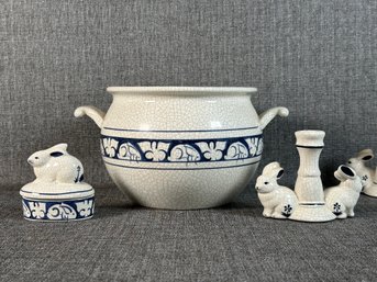 A Collection Of Ceramics By Potting Shed, Dedham Rabbit Pattern