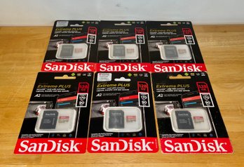 New Set Of 6 Sandisk 128GB Extreme Plus A2 MicroSD Cards  - Lot 4 Of 4