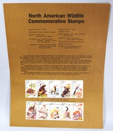 US STAMPS 1ST DAY OF ISSUE SHEET NORTH AMERICAN WILDLIFE JUN 13, 1987