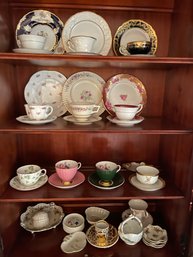 Collection Of Vintage Fine China. Cups And Saucers And More.  ( Living Room China Cabinet)