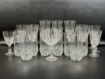 An Assortment Of Barware In Pressed Glass