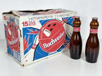 A Case Of Unopened Budweiser Limited Edition Bowling Ball Bottles