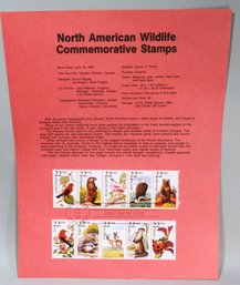 US STAMPS 1ST DAY OF ISSUE SHEET, NORTH AMERICAN WILDLIFEJUN 13, 1987