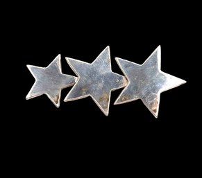 Vintage Sterling Silver Three Stars Brooch/pin