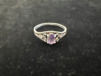 Vintage Sterling Avon Amethyst Ring, Size 11