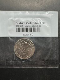 2009-D Uncirculated District Of Columbia Quarter In Littleton Package