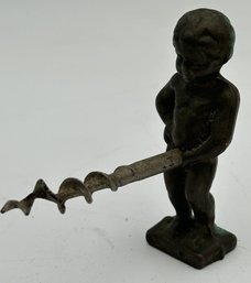 Original Vintage Figural Bronze Corkscrew- Early BRUSSELS Novelty