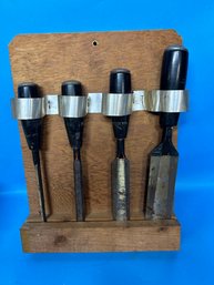Set Of 4 Stanley Wood Chisels