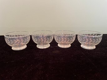 Etched Glass Dessert Cups