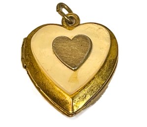 Gold On Sterling Silver Heart Shaped Locket