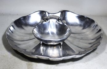 Contemporary Wilton Cast Aluminum Chip And Dip Shrimp Cocktail Dish