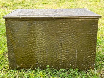 A Repousse Brass Kindling Box