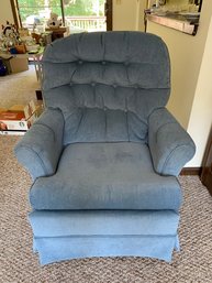 Blue Fabric Cushioned Rocking Chair