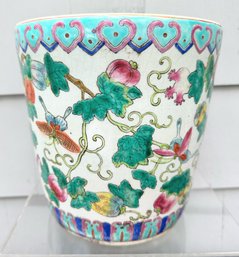 Vintage Hand Painted Asian Ceramic Planter