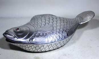 Arthur Court Designs Lidded Fish Dish Having Glass Eye