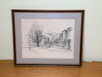 Harriet Virginia Fox Collinsville CT Pencil Signed Etched Print, 1986
