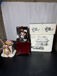 MISCELLANEOUS DEPARTMENT 56 PIECES AND MUSIC BOX