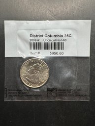 2009-P Uncirculated District Of Columbia Quarter In Littleton Package