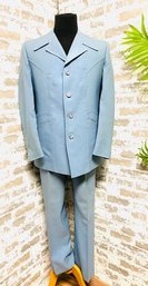 The Quintessential Vintage Mens 1970's Powder Blue Suit - Dobbys Men's Shop Stratford Ct