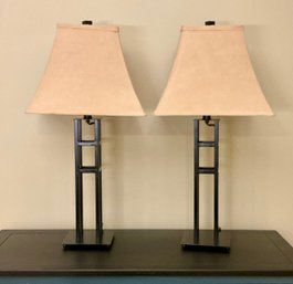 Pair Of Modern Metal Lamps