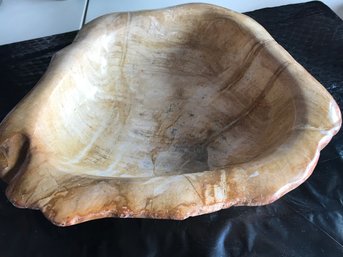 Petrified Wood Bowl   6 LB,  11 Inch By 10 Inch