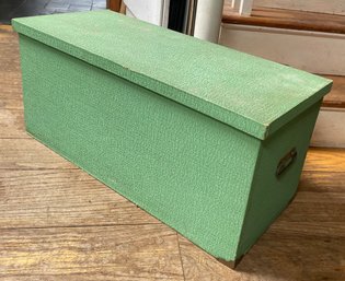 Medium Size Green Painted Wooden Chest