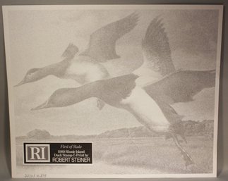 US STAMPS SIGNED ARTIST PRINT 1980 RHODE ISLAND DUCK STAMP ROBERT STEINER